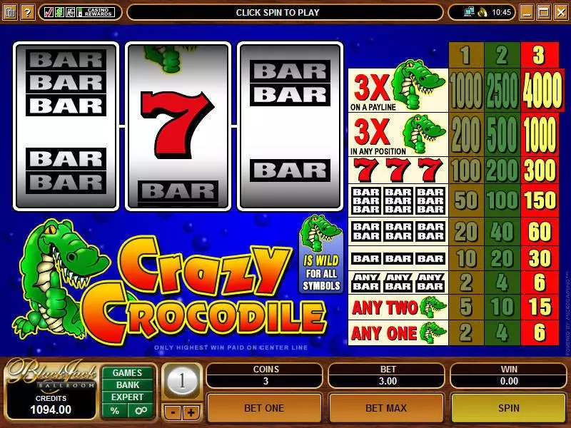 Play Crazy Crocodile Slot Main Screen Reels