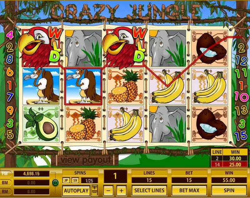Play Crazy Jungle Slot Main Screen Reels