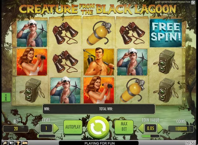 Play Creature from the Black Lagoon Slot Main Screen Reels