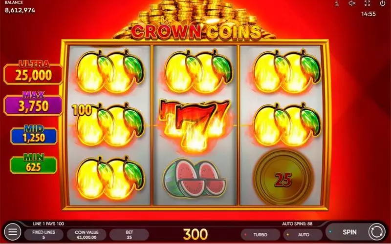 Play Crown Coins Slot Main Screen Reels