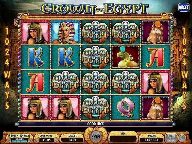 Play Crown of Egypt Slot Introduction Screen