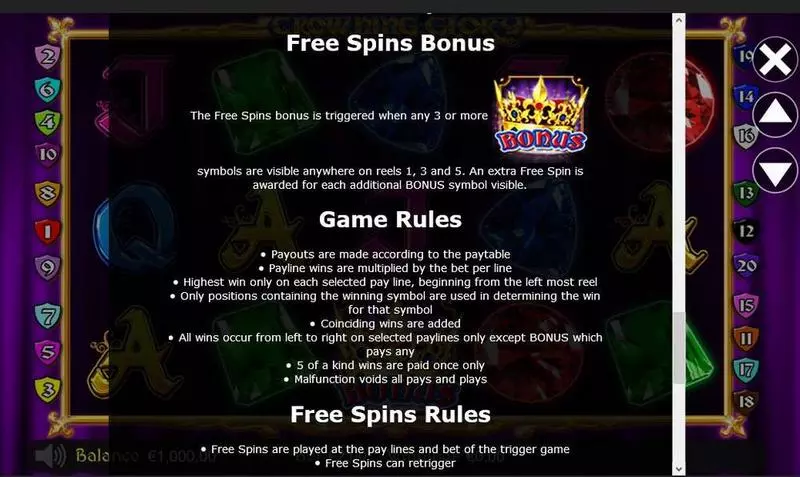 Play Crowning Glory  Slot Bonus 1