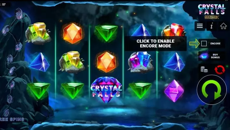 Play Crystal Falls Multimax Slot Main Screen Reels