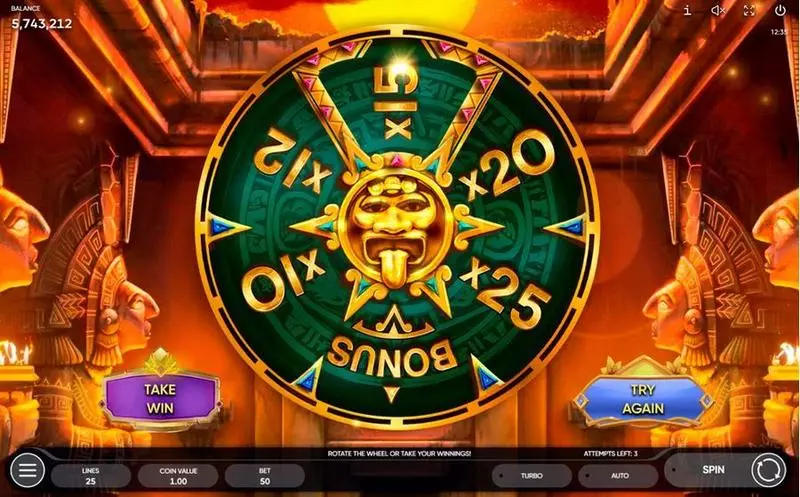 Play Crystal Skull Slot Wheel of prizes