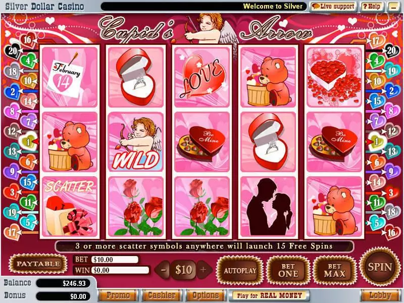 Play Cupid's Arrow Slot Main Screen Reels