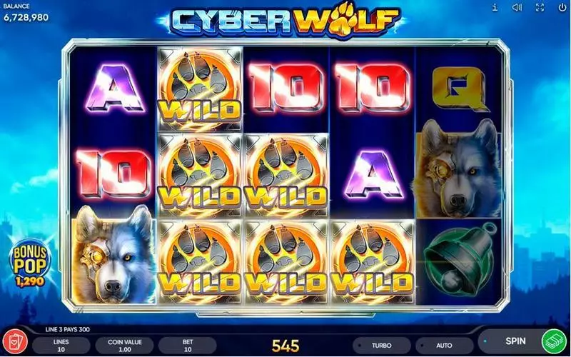 Play Cyber Wolf Slot Main Screen Reels