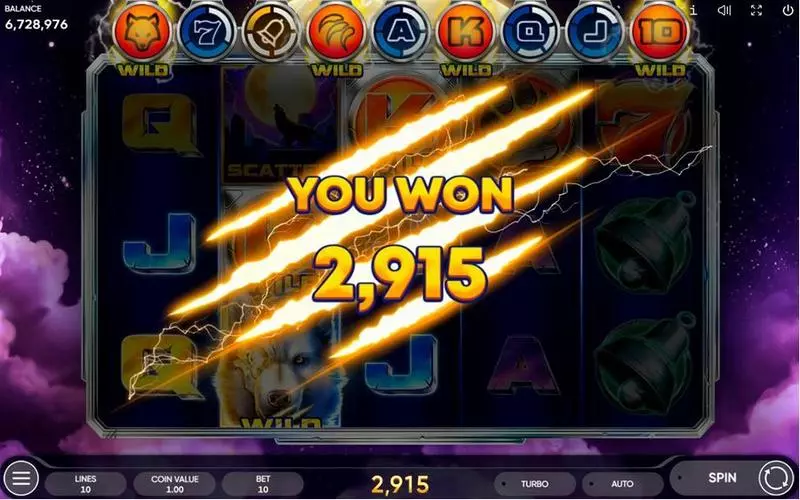 Play Cyber Wolf Slot Winning Screenshot