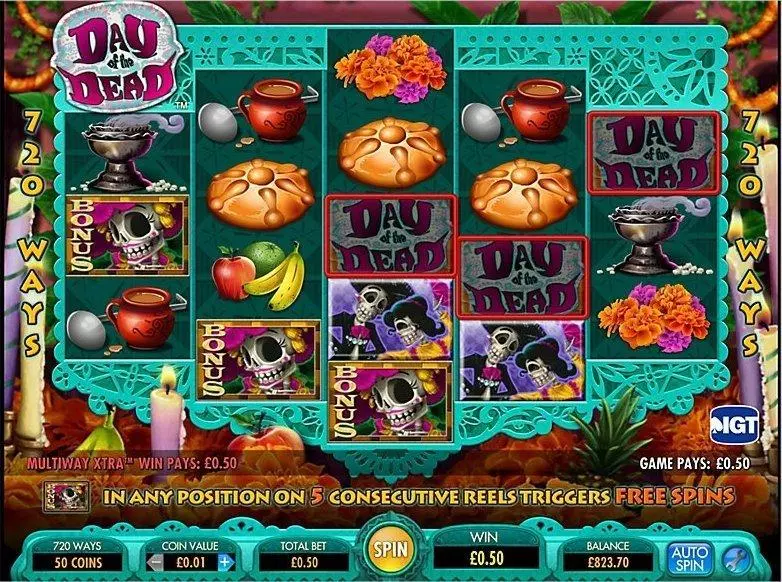 Play Day of the Dead Slot Introduction Screen