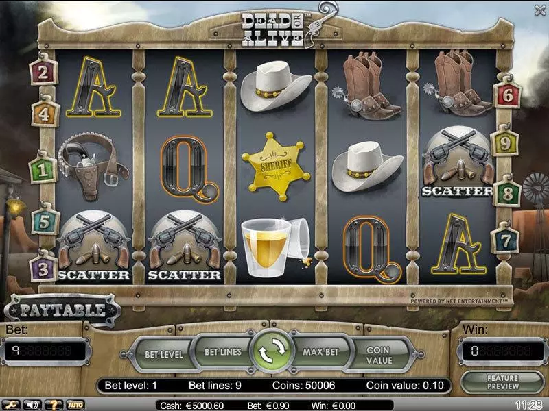 Play Dead or Alive Slot Main Screen Reels