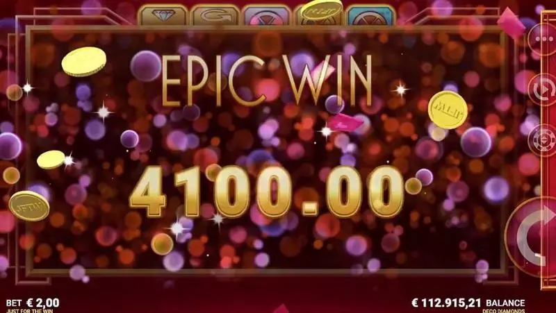 Play Deco Diamonds Slot Winning Screenshot