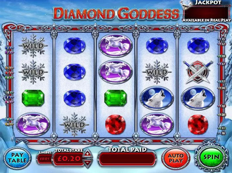 Play Diamond Goddess Slot Main Screen Reels