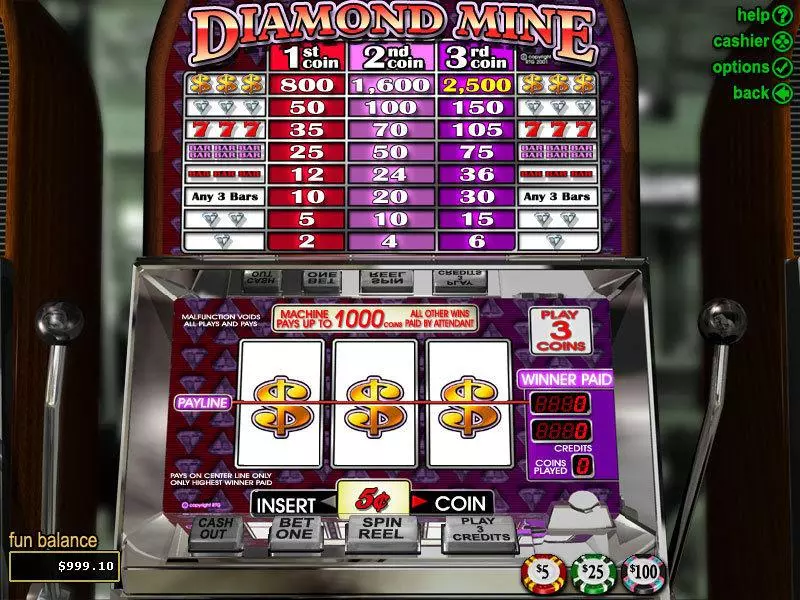 Play Diamond Mine Slot Main Screen Reels