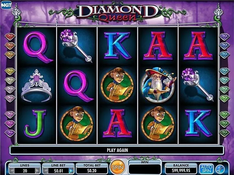 Play Diamond Queen Slot Introduction Screen