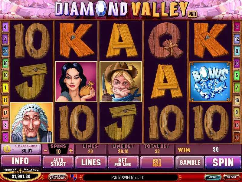 Play Diamond Valley Pro Slot Main Screen Reels