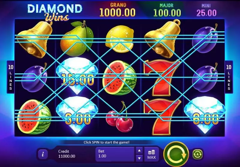 Play Diamond Wins: Hold&Win Slot Main Screen Reels