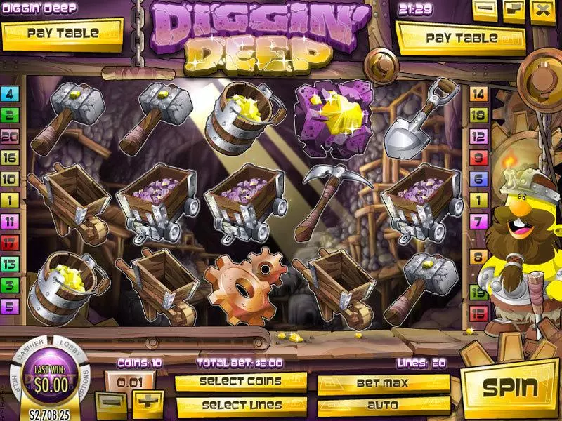 Play Diggin Deep Slot Main Screen Reels