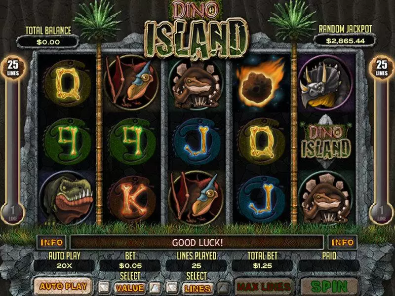 Play Dino Island Slot Main Screen Reels