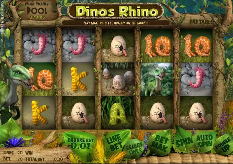 Play Dino's Rhino Slot Main Screen Reels