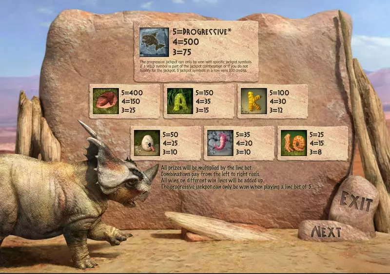 Play Dino's Rhino Slot Info and Rules