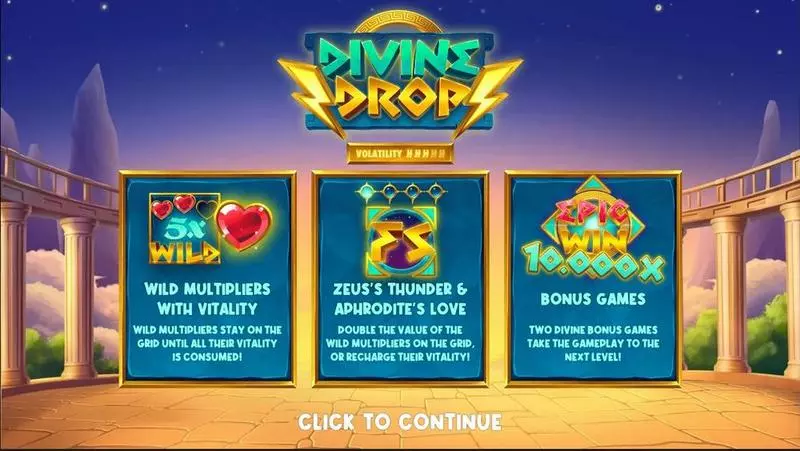 Play Divine Drop Slot Introduction Screen