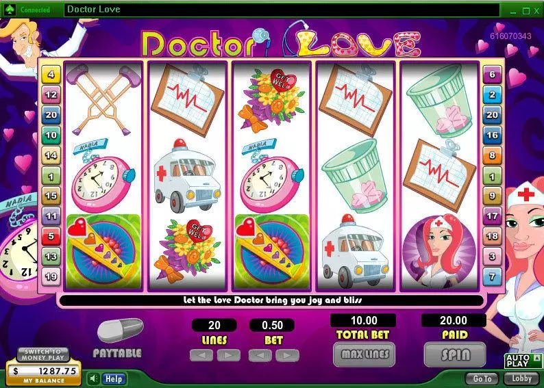 Play Doctor Love Slot Main Screen Reels
