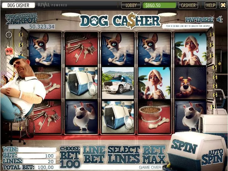 Play Dog Ca$her Slot Main Screen Reels