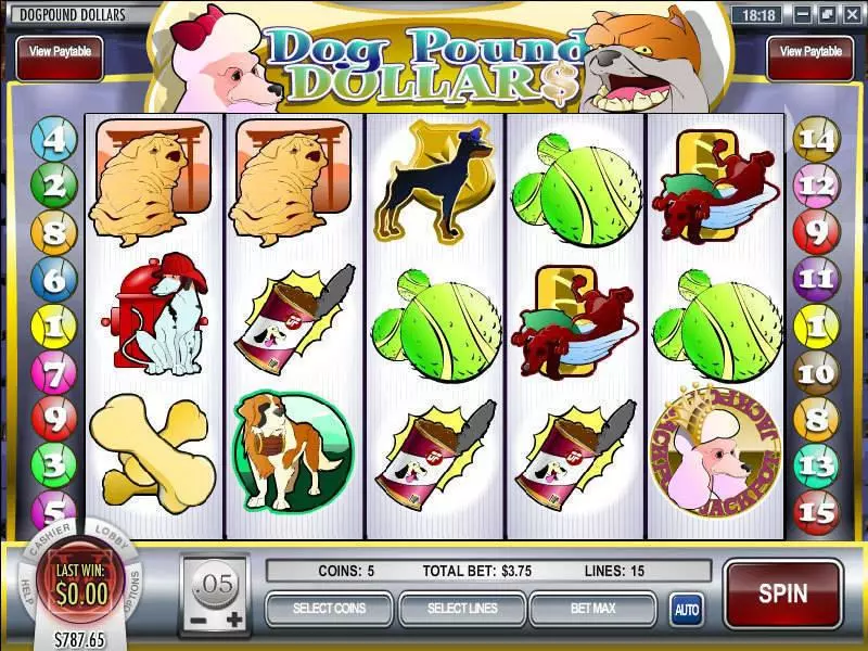 Play Dog Pound Dollars Slot Main Screen Reels