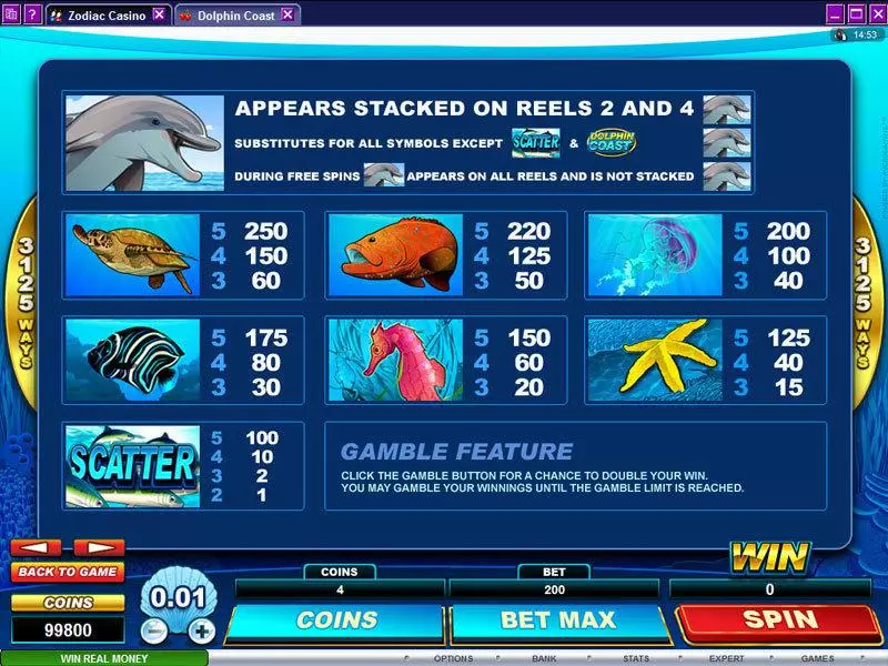 Play Dolphin Coast Slot Info and Rules