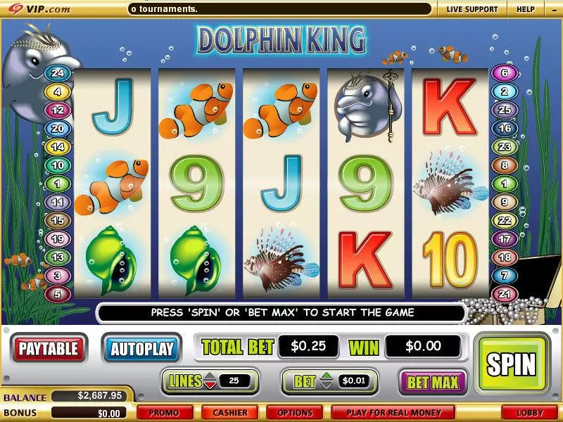 Play Dolphin King Slot Main Screen Reels