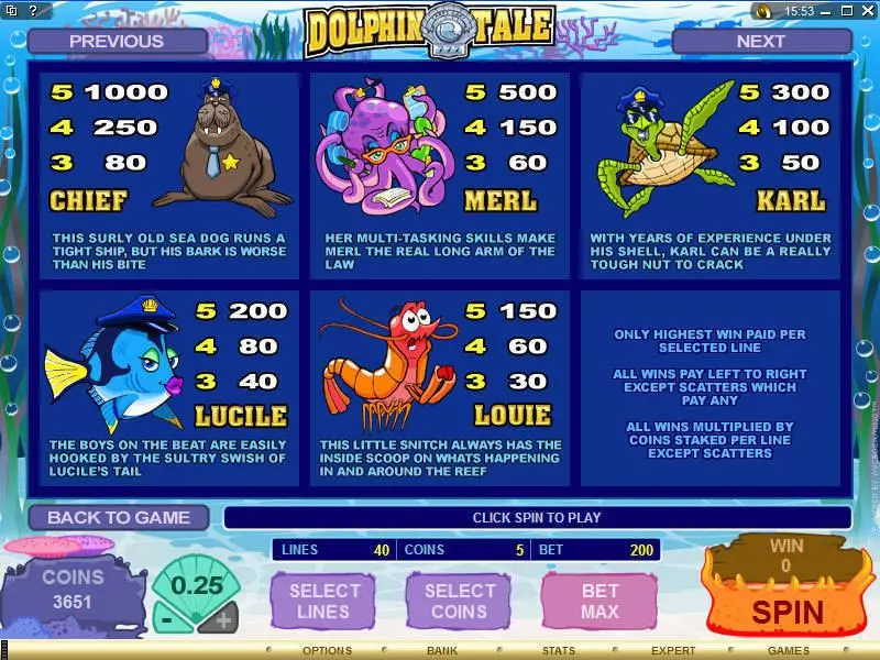 Play Dolphin Tale Slot Info and Rules