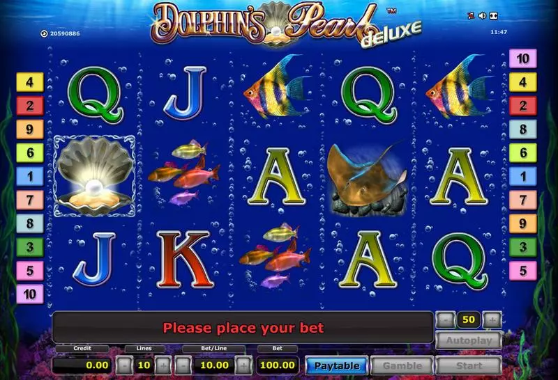 Play Dolphin's Pearl - Deluxe Slot Main Screen Reels