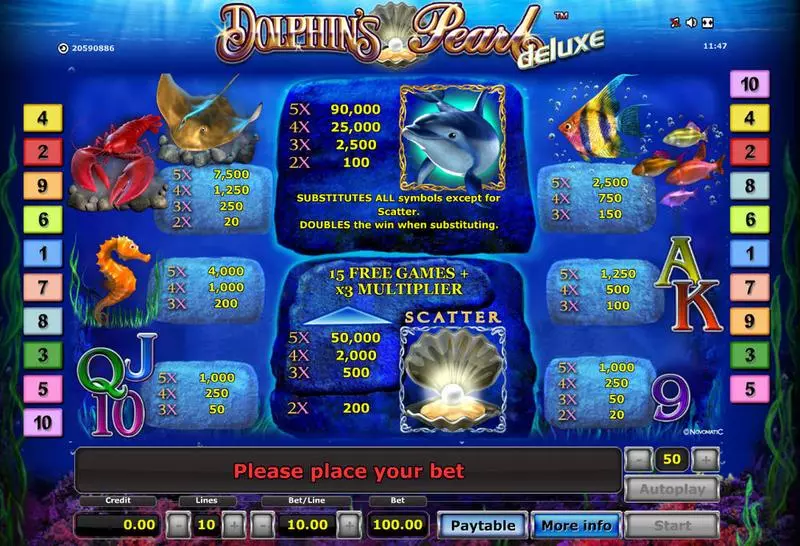Play Dolphin's Pearl - Deluxe Slot Info and Rules