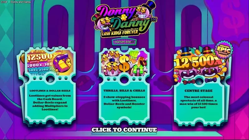 Play Donny and Danny Slot Introduction Screen