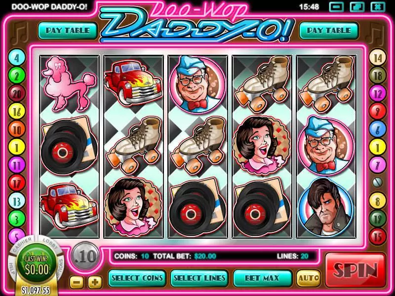 Play Doo-wop Daddy-O Slot Main Screen Reels