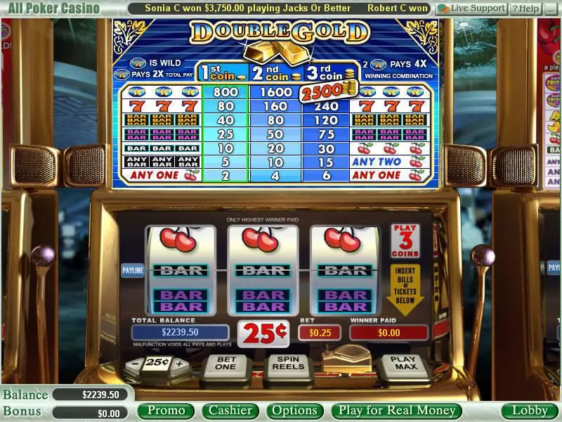 Play Double Gold Slot Main Screen Reels