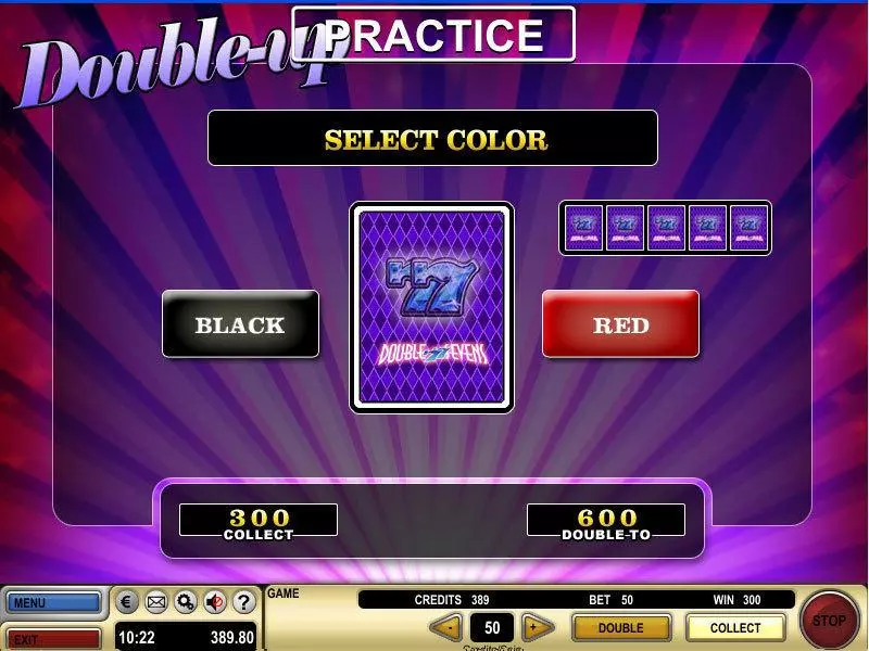 Play Double Sevens Slot Gamble Screen