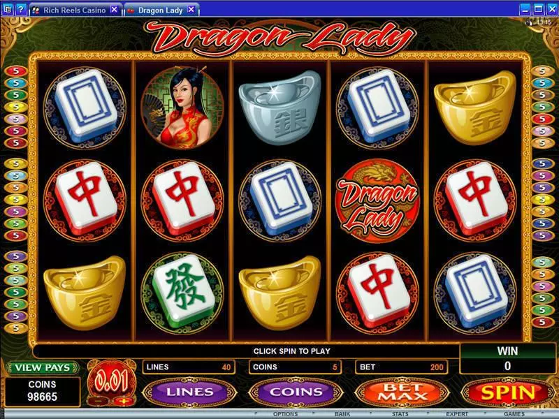 Play Dragon Lady Slot Main Screen Reels