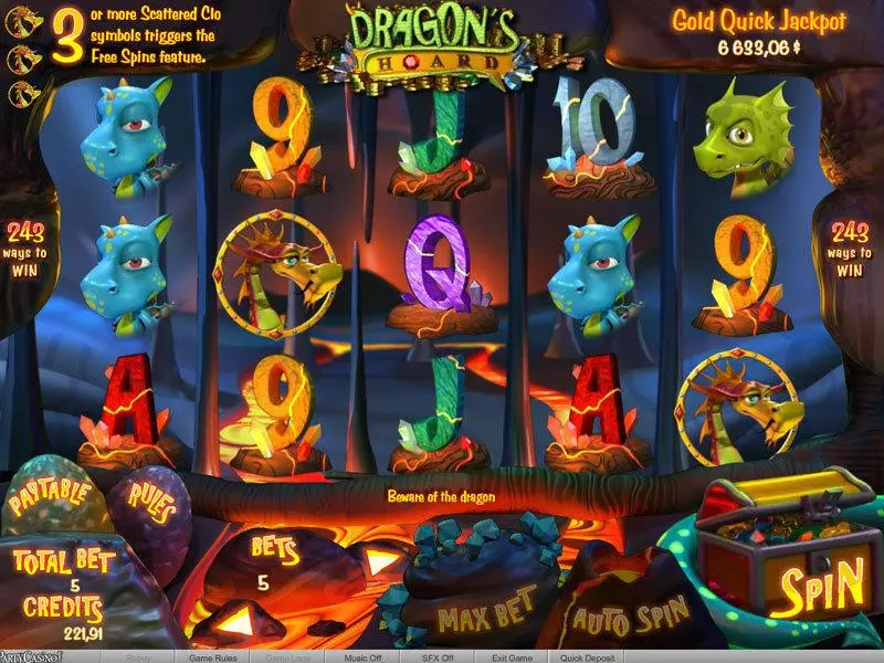 Play Dragon's Hoard Slot Main Screen Reels