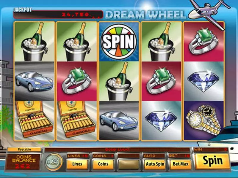 Play Dream Wheel Video Slot Main Screen Reels