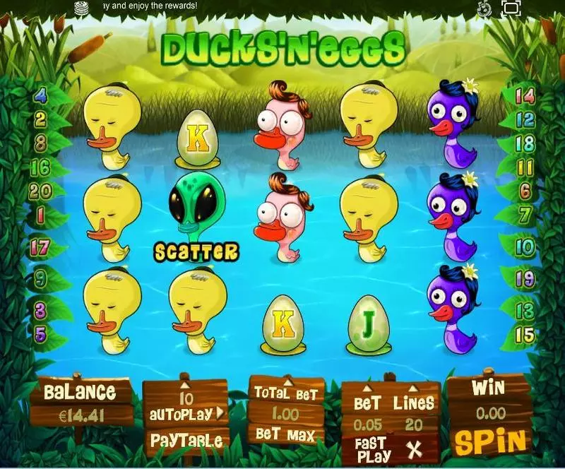 Play Ducks and Eggs Slot Main Screen Reels