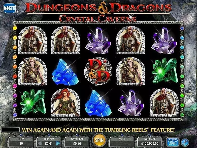 Play Dungeons & Dragons - Crystal Caverns Slot Introduction Screen