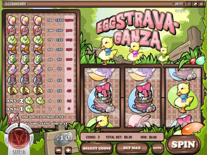 Play Eggstravaganza Slot Main Screen Reels