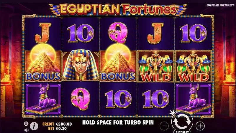 Play Egyptian Fortunes Slot Main Screen Reels