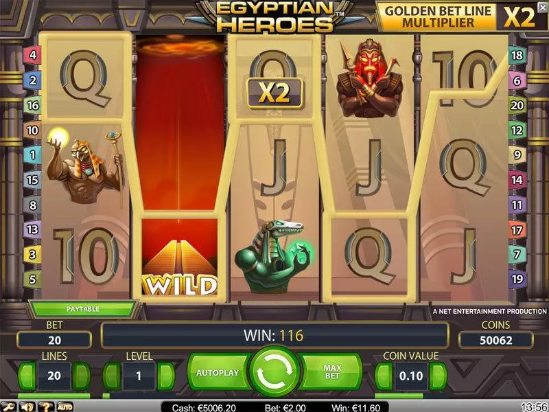 Play Egyptian Heroes Slot Bonus 1