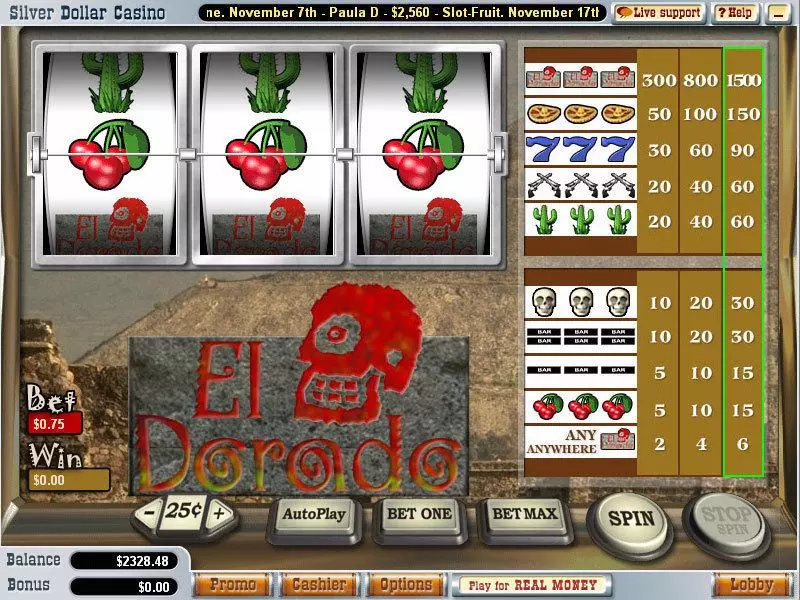 Play El Dorado Slot Main Screen Reels