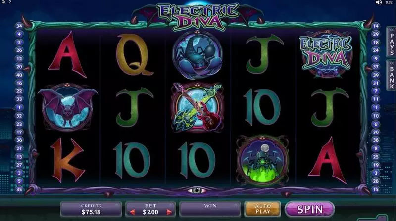 Play Electric Diva Slot Introduction Screen