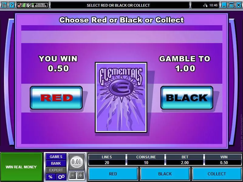 Play Elementals Slot Gamble Screen
