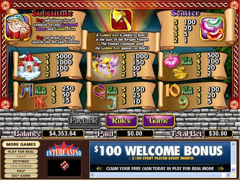 Play Enchanted Beans Slot Info and Rules