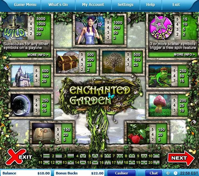 Play Enchanted Garden Slot Info and Rules