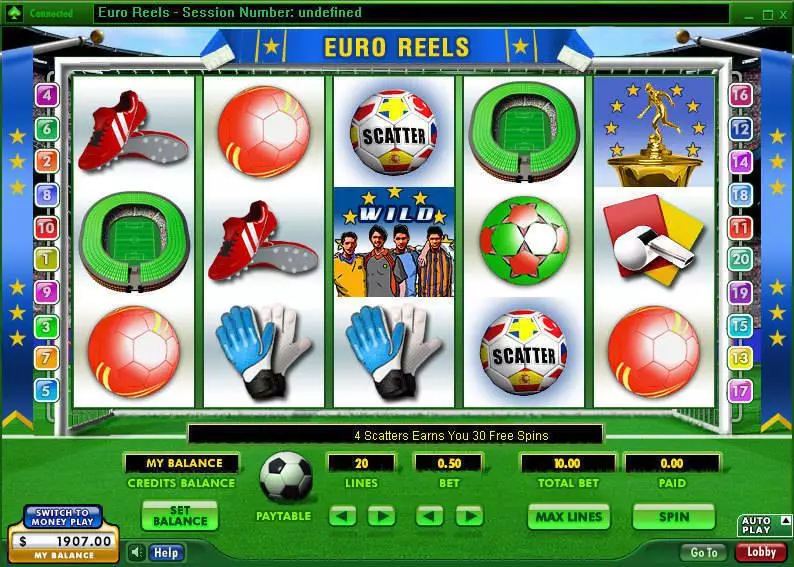 Play Euro Reels Slot Main Screen Reels
